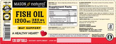 Photo of the Mason Natural Fish Oil 1200 mg label