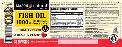 Photo of the Mason Natural Fish Oil 1000 mg label