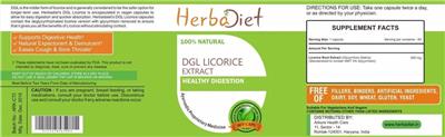 Photo of the Herbadiet DGL Licorice Extract label