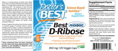 Photo of the Doctor's Best Best D-Ribose label