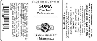Photo of the Herb Pharm Suma label