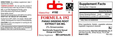 Photo of the DC Formula 192 label