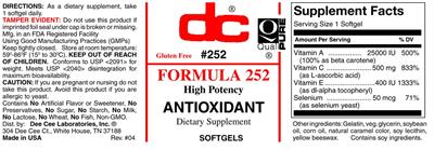 Photo of the DC Formula 252 label