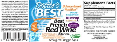 Photo of the Doctor's Best Best French Red Wine Extract label