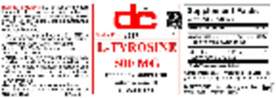Photo of the DC L-Tyrosine 500 mg label