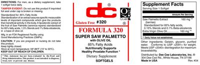 Photo of the DC Formula 320 label