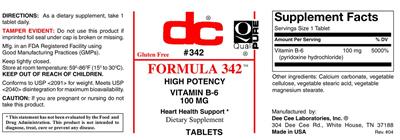 Photo of the DC Formula 342 label