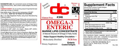 Photo of the DC Omega-3 Enteric label