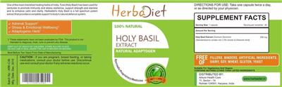 Photo of the Herbadiet Holy Basil Extract label