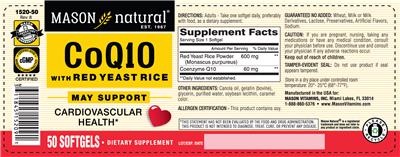 Photo of the Mason Natural CoQ10 with Red Yeast Rice label