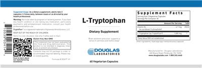 Photo of the Douglas Laboratories L-Tryptophan label