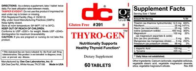 Photo of the DC Thyro-Gen label