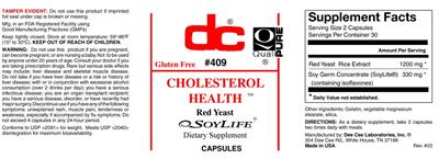 Photo of the DC Cholesterol Health label