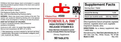 Photo of the DC Formula 500 label