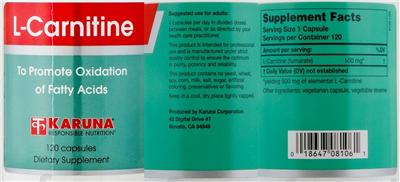 Photo of the Karuna L-Carnitine label