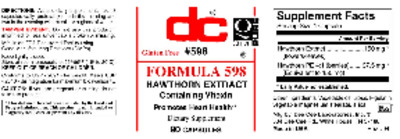 Photo of the DC Formula 598 label