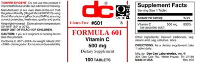 Photo of the DC Formula 601 label