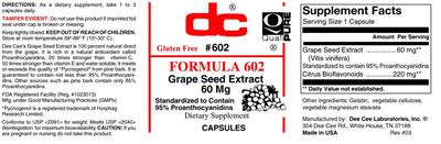 Photo of the DC Formula 602 label