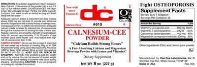 Photo of the DC Calnesium-Cee Powder label
