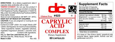 Photo of the DC Caprylic Acid Complex label