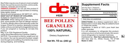 Photo of the DC Bee Pollen Granules label
