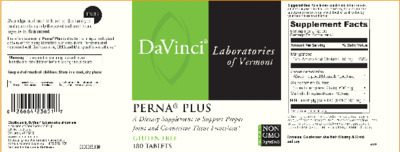 Photo of the DaVinci Laboratories of Vermont Perna Plus label