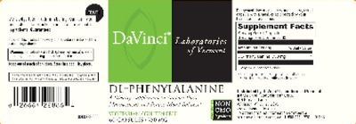 Photo of the DaVinci Laboratories Of Vermont DL-Phenylalanine label