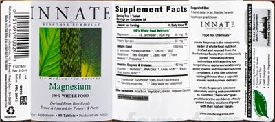 Photo of the Innate Response Formulas Magnesium label