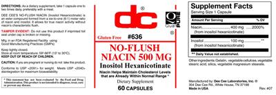 Photo of the DC No-Flush Niacin 500 mg label