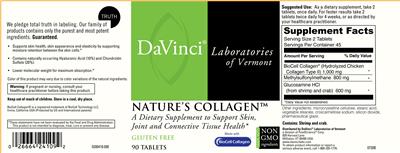 Photo of the DaVinci Laboratories of Vermont Nature's Collagen label