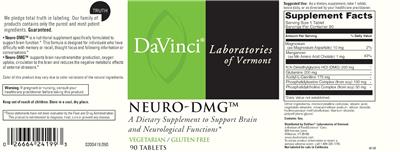 Photo of the DaVinci Laboratories Of Vermont Neuro-DMG label