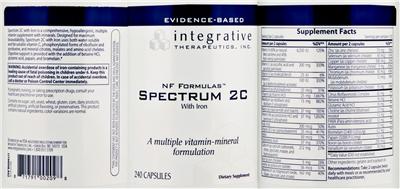 Photo of the Integrative Therapeutics NF Formulas Spectrum 2C With Iron label