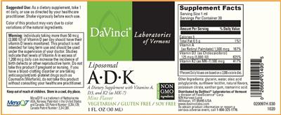 Liposomal A-D-K Mint Flavor