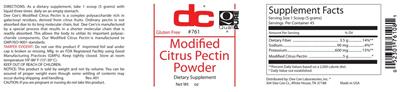 Photo of the DC Modified Citrus Pectin Powder label