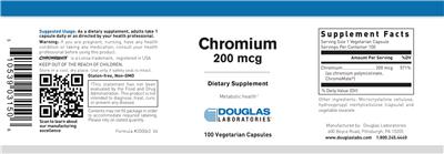 Photo of the Douglas Laboratories Chromium 200 mcg label