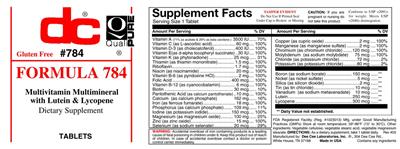 Photo of the DC Formula 784 label