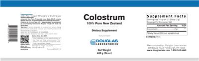 Photo of the Douglas Laboratories Colostrum label