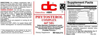 Photo of the DC Phytosterol Complex 667 label