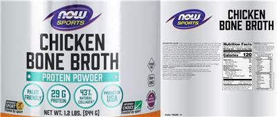 Photo of the NOW Sports Chicken Bone Broth label
