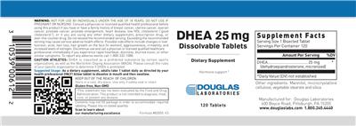 Photo of the Douglas Laboratories DHEA 25 mg label