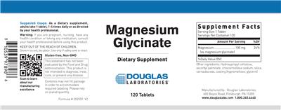 Photo of the Douglas Laboratories Magnesium Glycinate label