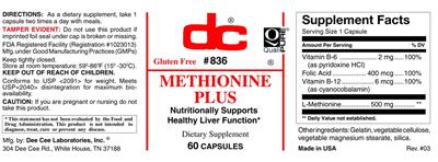 Photo of the DC Methionine Plus label