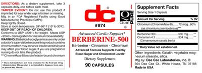Photo of the DC Berberine-500 label