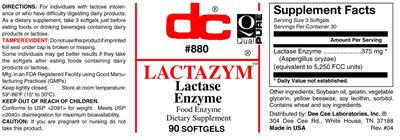 Photo of the DC Lactazym label