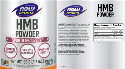 Photo of the NOW Sports HMB Powder label