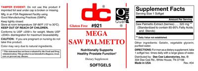 Photo of the DC Mega Saw Palmetto label