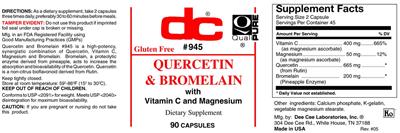Photo of the DC Quercetin & Bromelain label