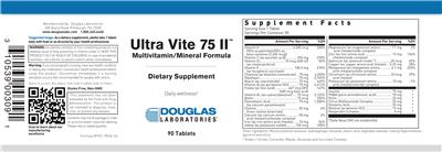 Photo of the Douglas Laboratories Ultra Vite 75 II label