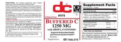 Photo of the DC Buffered C 1250 mg label