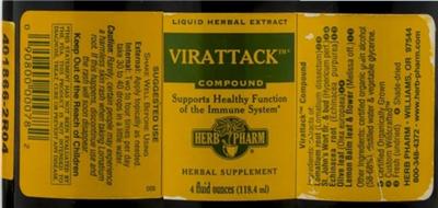Photo of the Herb Pharm Virattack Compound label